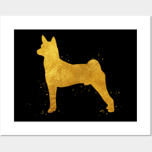 Basenji dog golden art Posters and Art